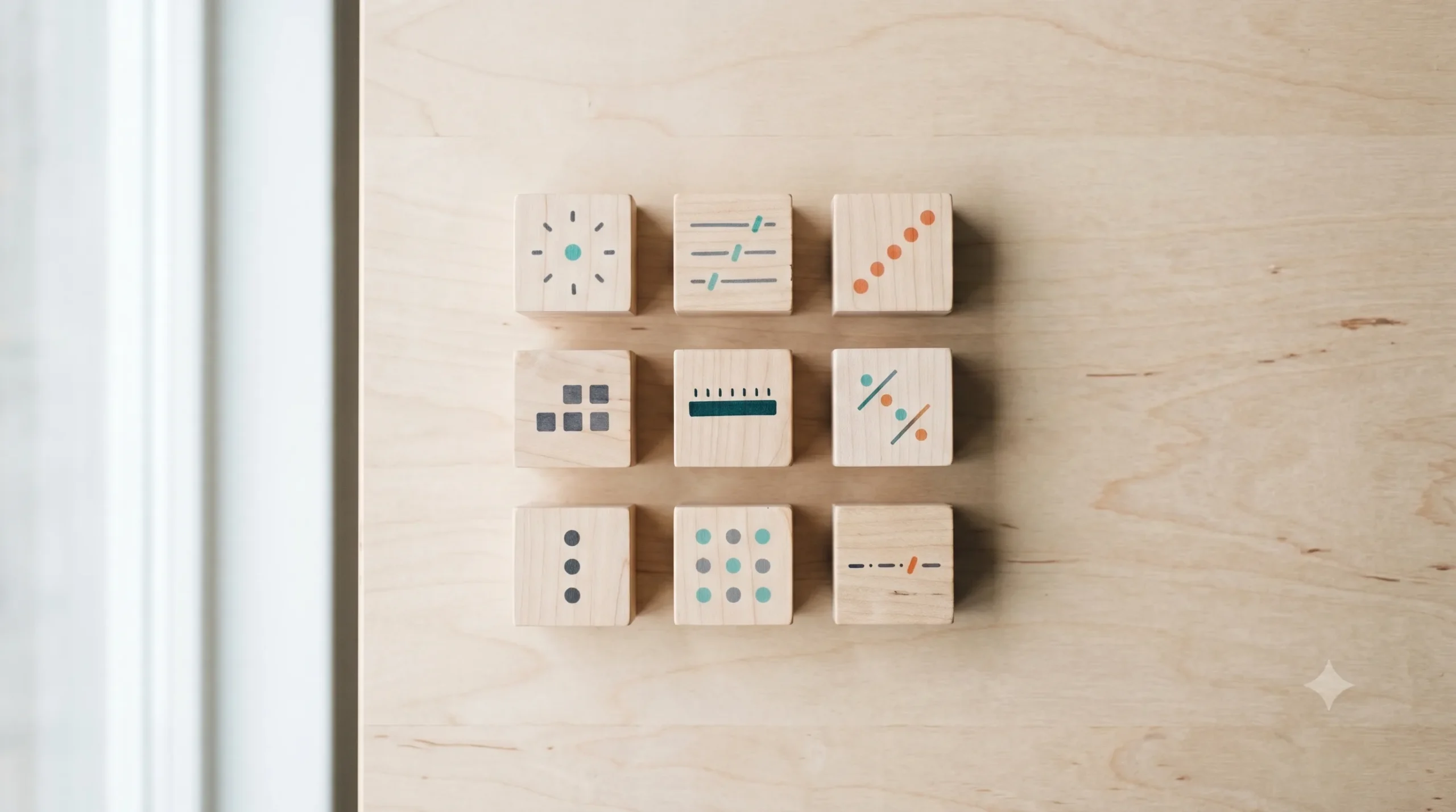 Nine small calendar blocks arranged in a grid representing different schedule patterns