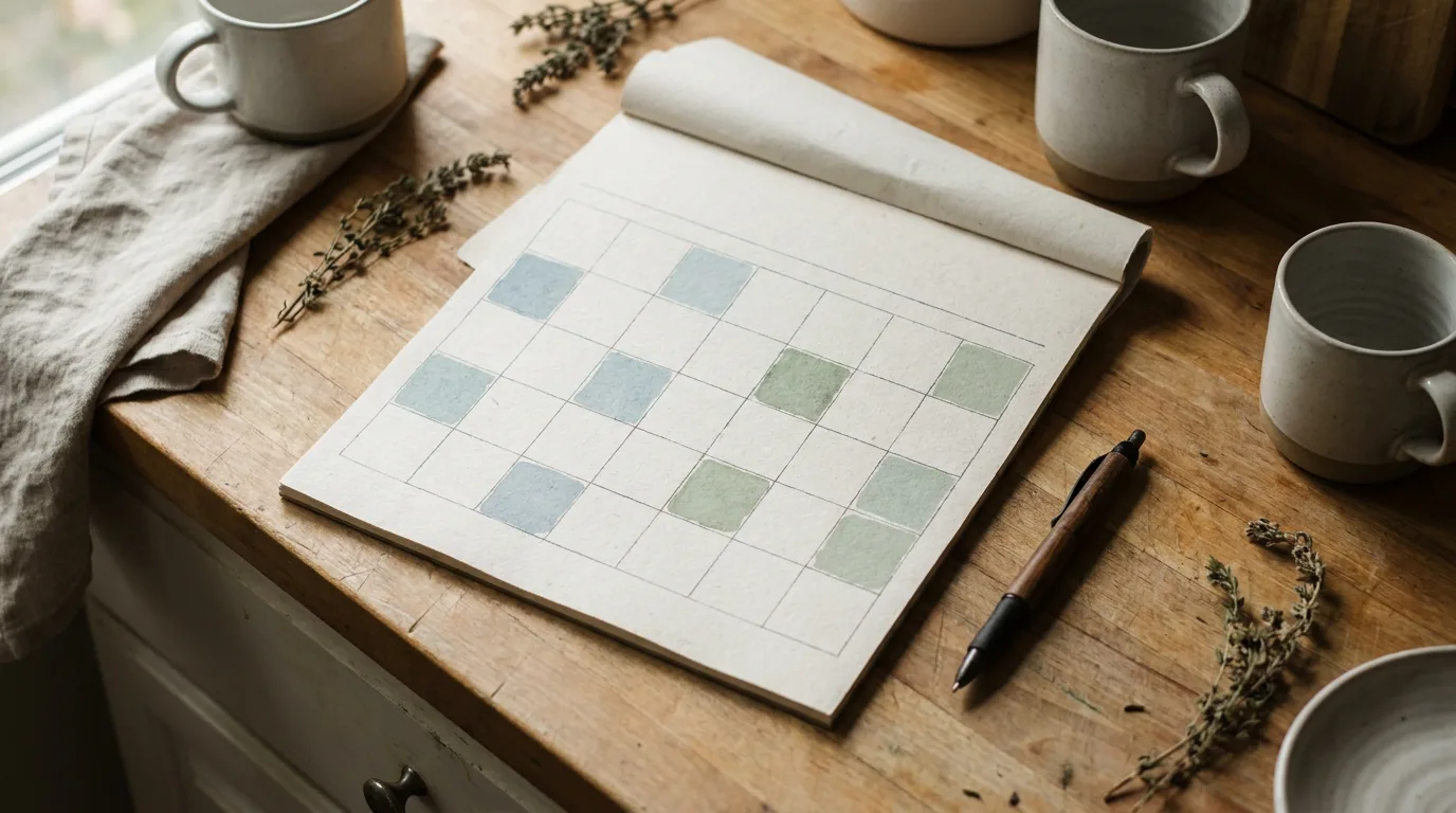 A monthly calendar with days shaded in two colors to show different visitation patterns